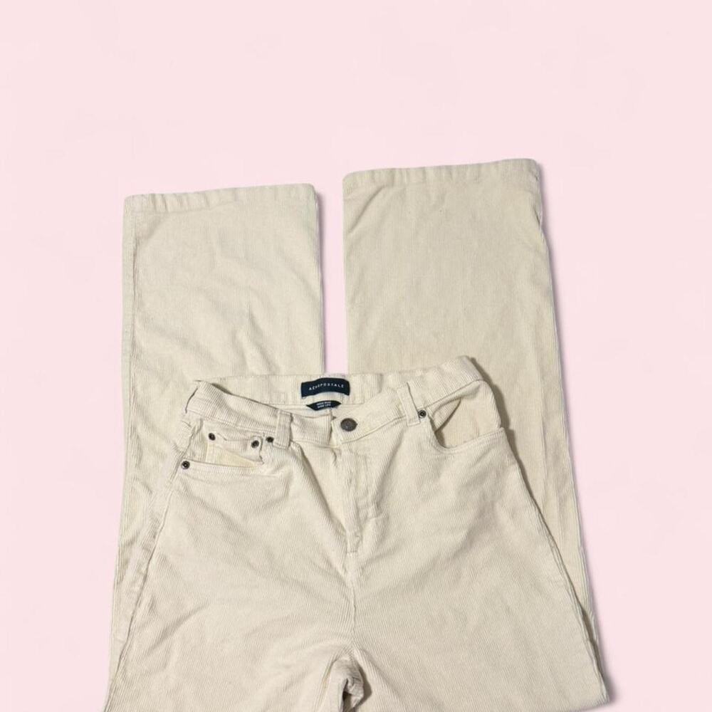 Aeropostale cream high-waisted wide leg corduroy trousers jeans size 8